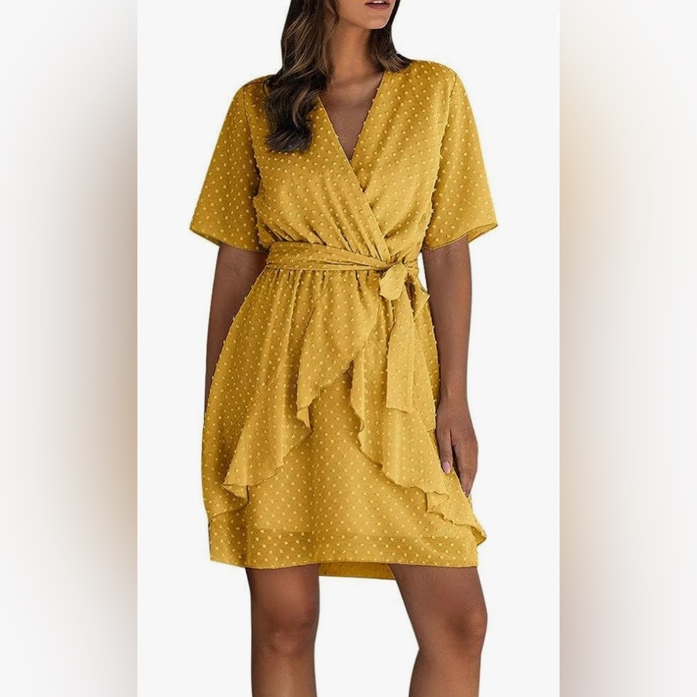 BTFBM yellow popcorn dress